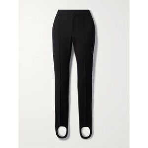 Moncler Grenoble Twill Stirrup Ski Pants Black IT42 US 6 Slim Stretch New no tag